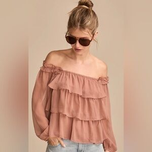 Lucky Brand Ruffle Off the shoulder top